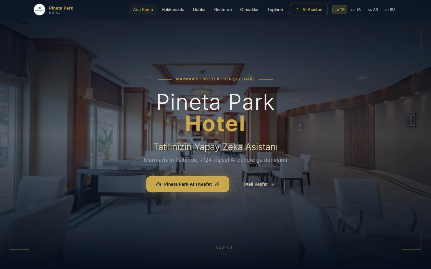 Pineta Park Hotel ana sayfası